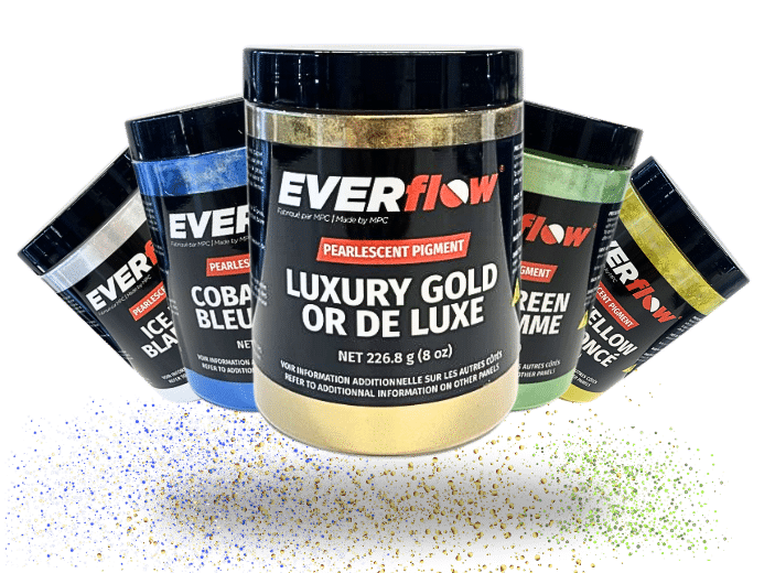 Metallic pigments for epoxy floors in Laval vibrant color effects for residential and commercial projects